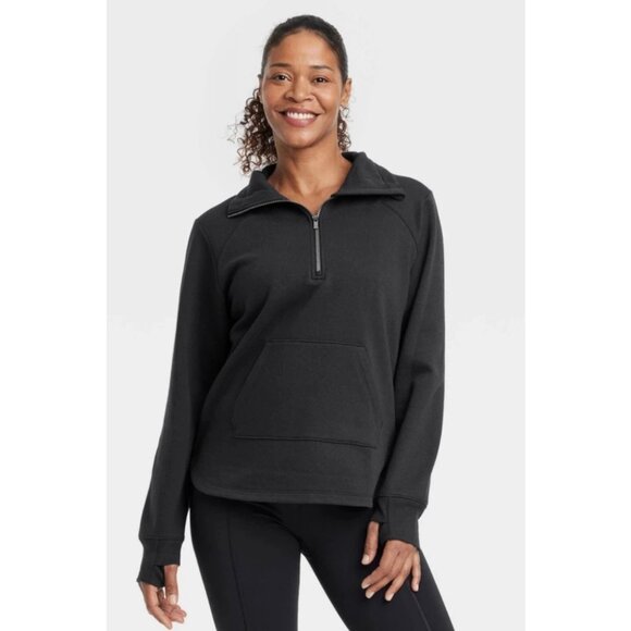 all in motion Tops - All in Motion Women's Small Black Core Fleece Pullover 1/2 Zip Sweatshirt Pocket